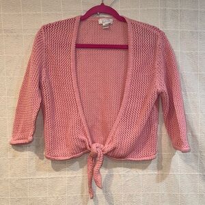 Christopher & Banks Pink Open-Knit Cardigan